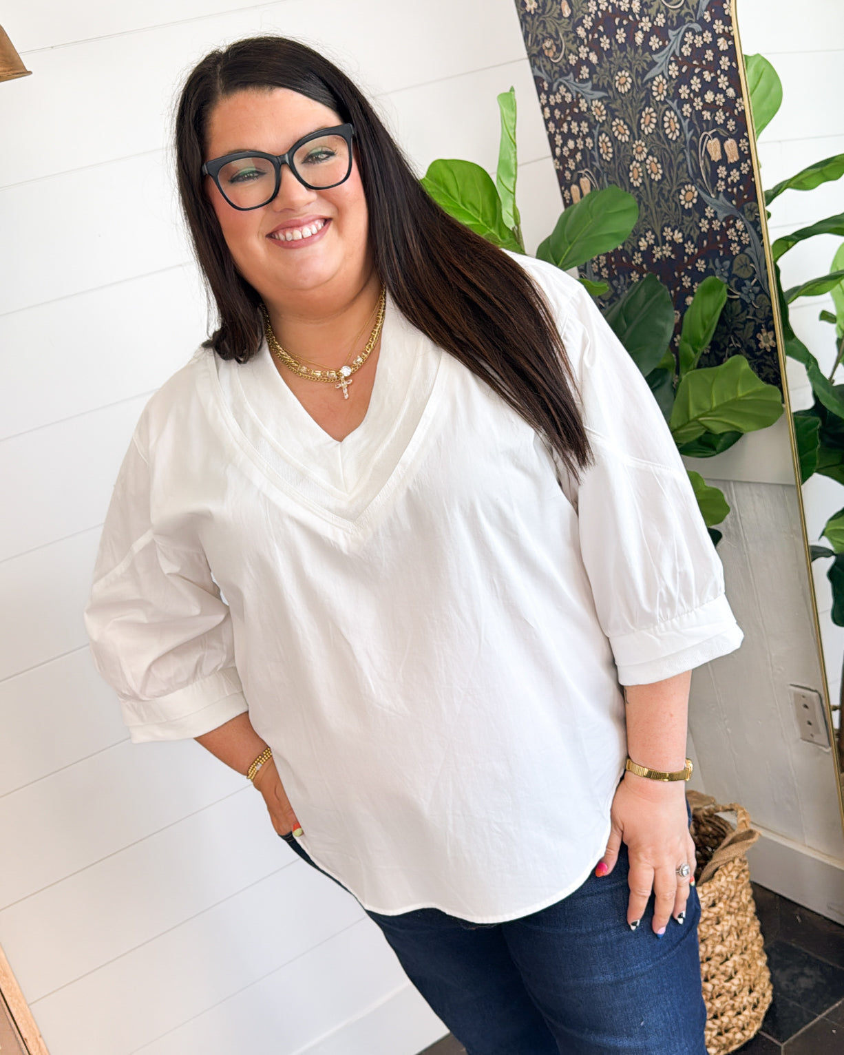 Winery Date Pleated Sleeve Top
