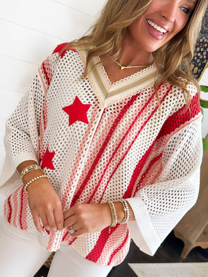 Shooting Stars Open Knit Sweater