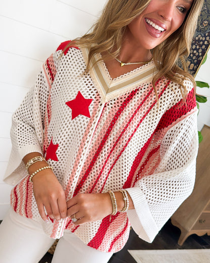Shooting Stars Open Knit Sweater