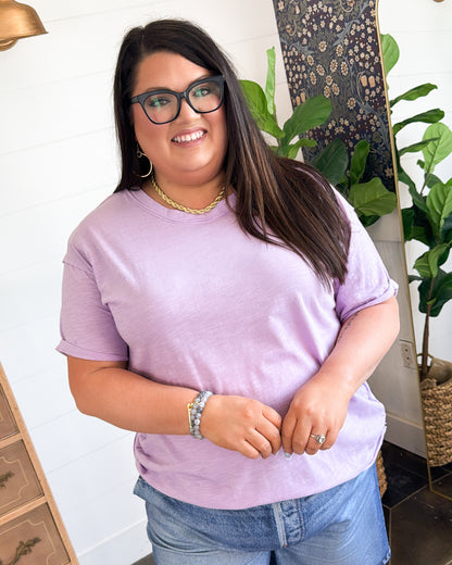 Early To Rise Slub Knit Raw Hem Tee