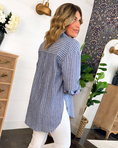 Blue Waters Linen Split Hem Shirt