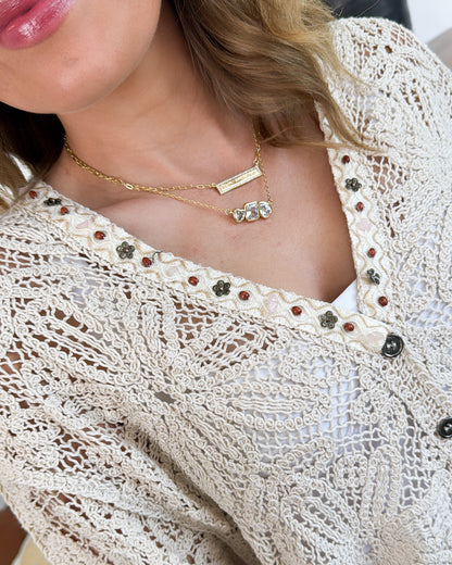 Joplin Crocheted Embrellished Cardigan
