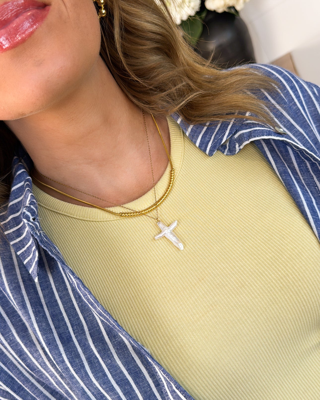 Treasure Jewels | Heavenly Pearl Cross Necklace