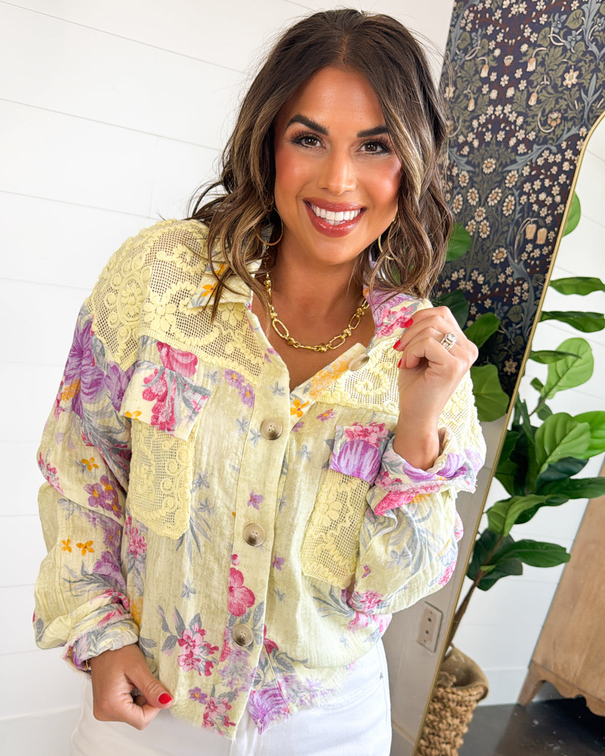 The Valencia Floral Lace Detail Shirt