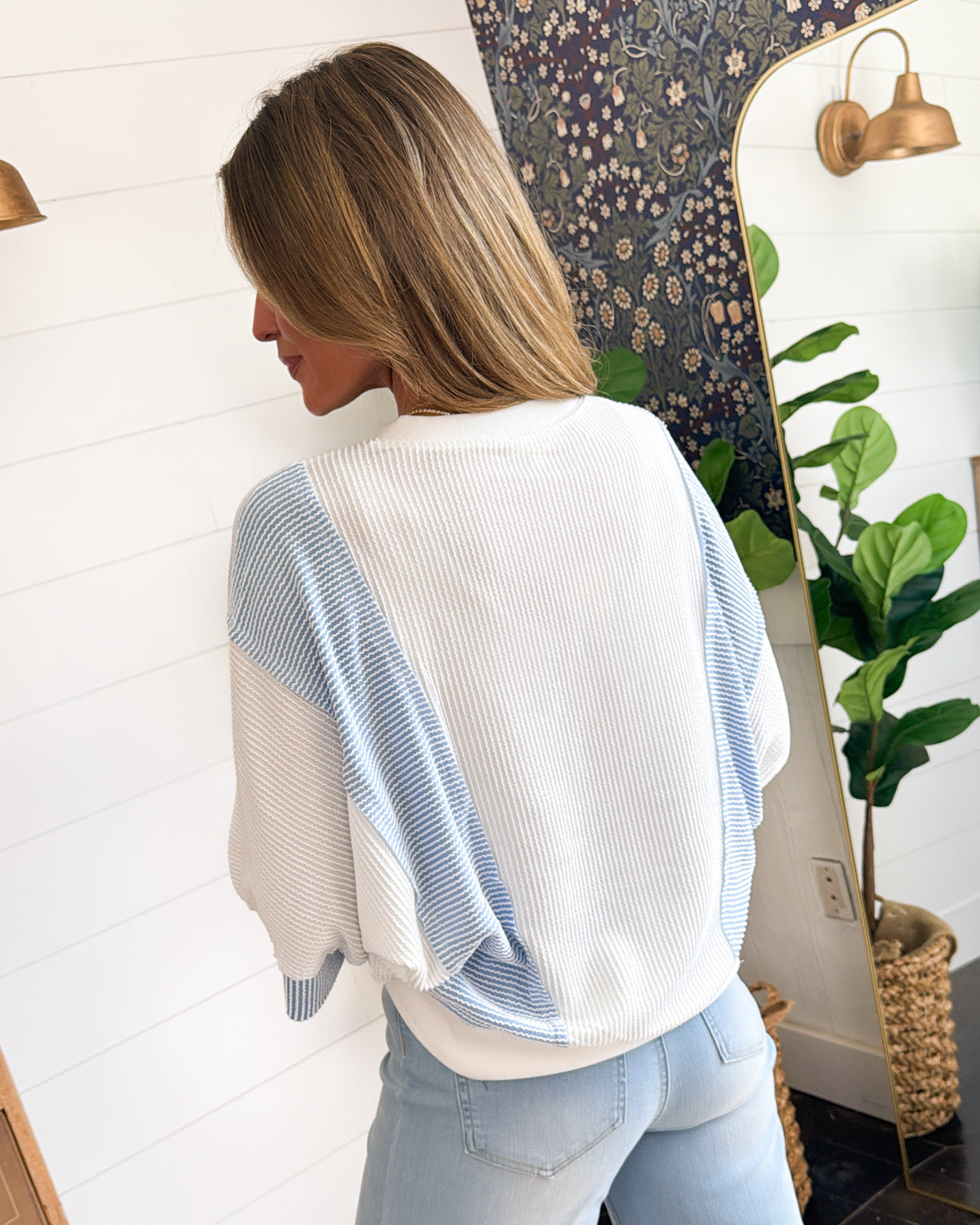 Land Of The Free USA Patch Color Block Pullover