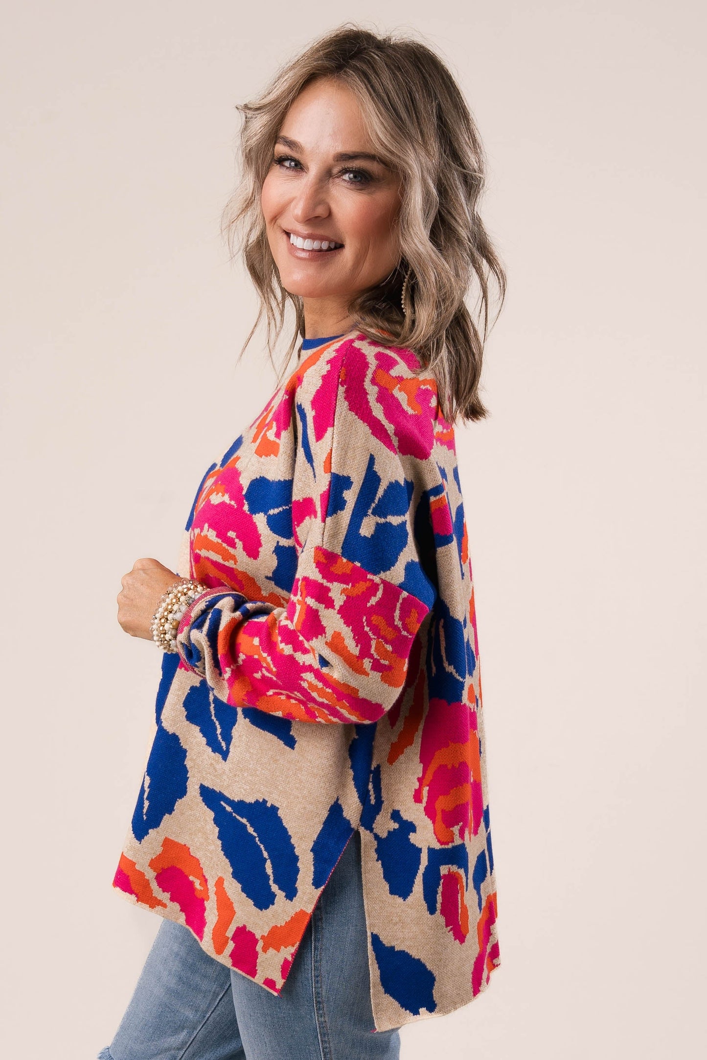 Floral Mock Neck Sweater *Final Sale*