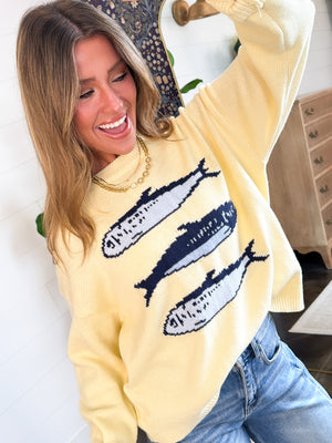 Hooked On You Fish Knit Sweater