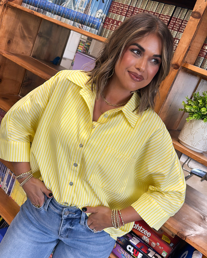 Closet Classic Striped Pocket Hi-Lo Shirt