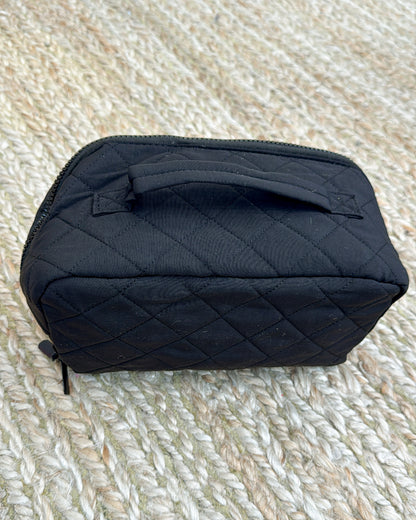 On The Go Quilted Travel Makeup Bag Set
