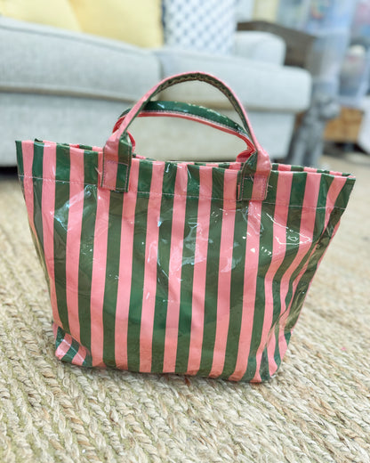 Sunny Shores Striped Waterproof Tote