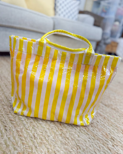 Sunny Shores Striped Waterproof Tote