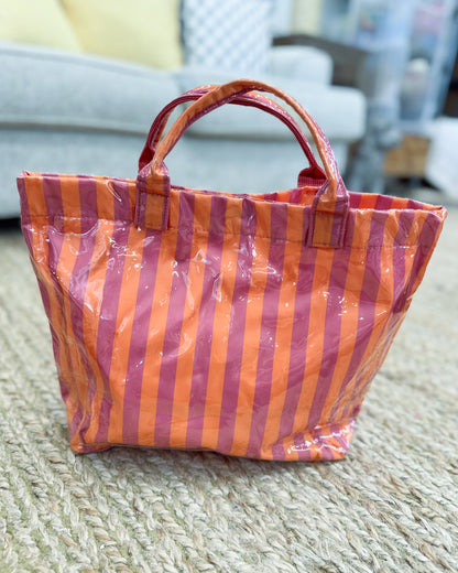 Sunny Shores Striped Waterproof Tote
