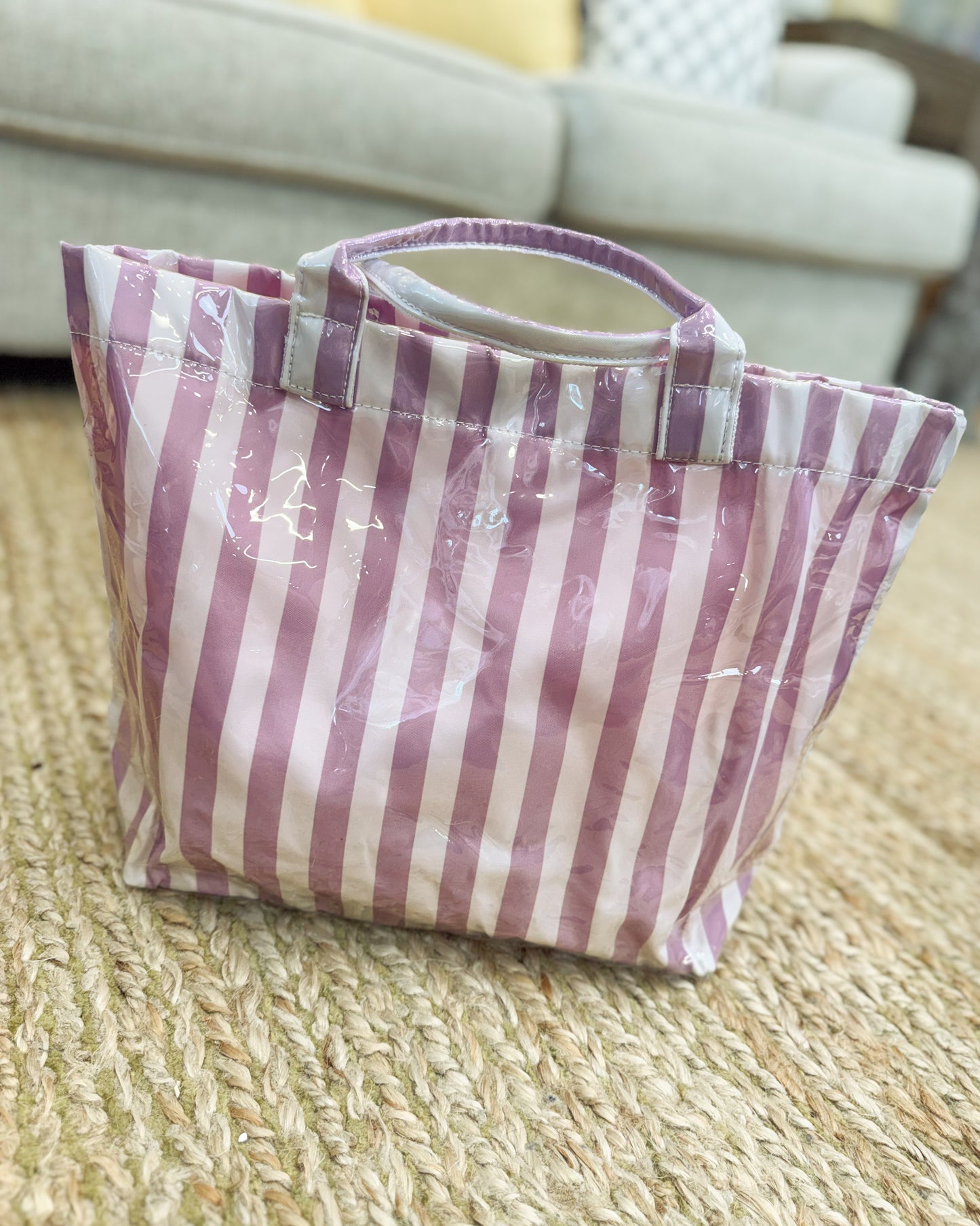 Sunny Shores Striped Waterproof Tote