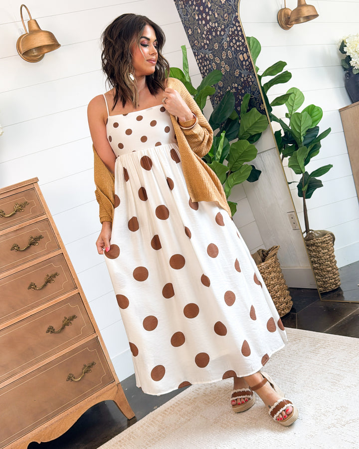 All Dolled Up Polka Dot Midi Sundress