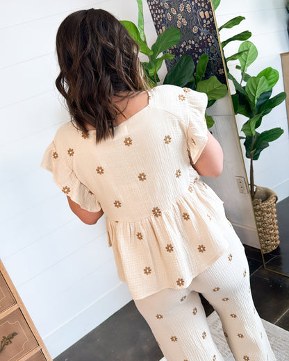 The Mayfaire Floral Embroidered Gauze Knit Top