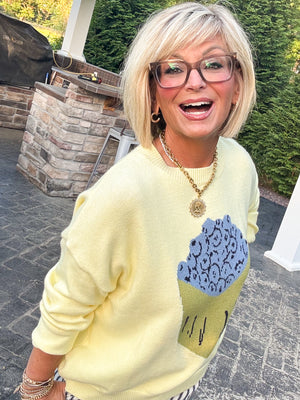 Sweet Pickings Blueberry Basket Knit Sweater