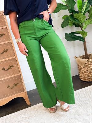 Sailor Delight Twill High Rise Wide Leg Pants