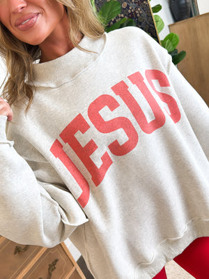 Jesus + God Is Good Reversible Graphic Sweatshirt