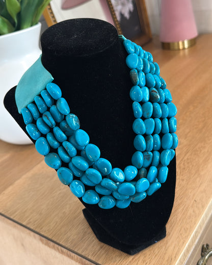 Ocean Mist Marbled Stone Magnetic Necklace