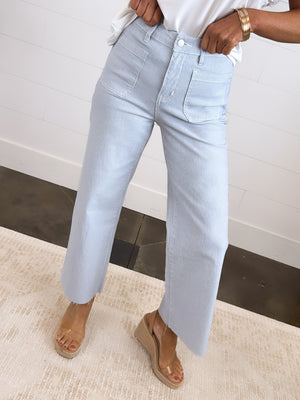 Mica Denim | Fisher High Rise Crop Wide Leg Jeans