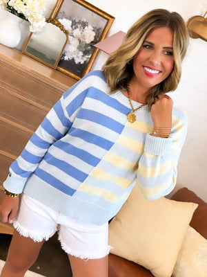 Block Party Striped Drop Shoulder Sweater