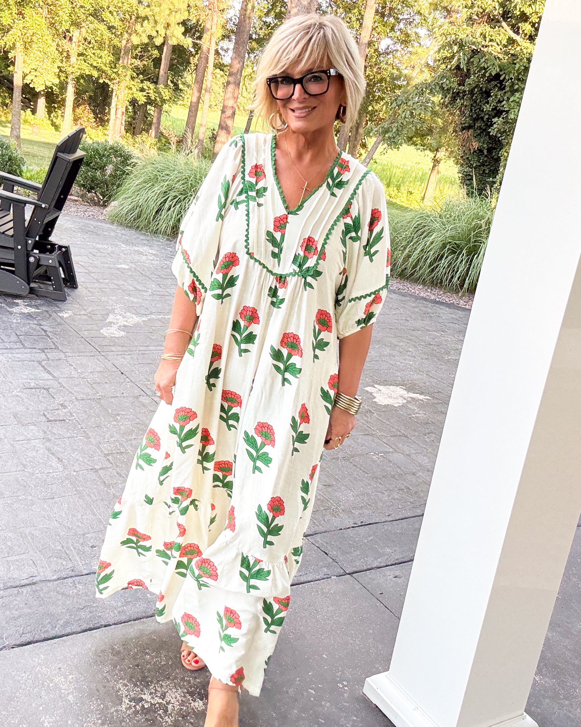floral tiered midi dress NURSING COLLECTION: What A Surprise Blue Ditsy Dress, Large - The Mint Julep Boutique 24.5 Hips Garden Serenade Floral Tiered Midi