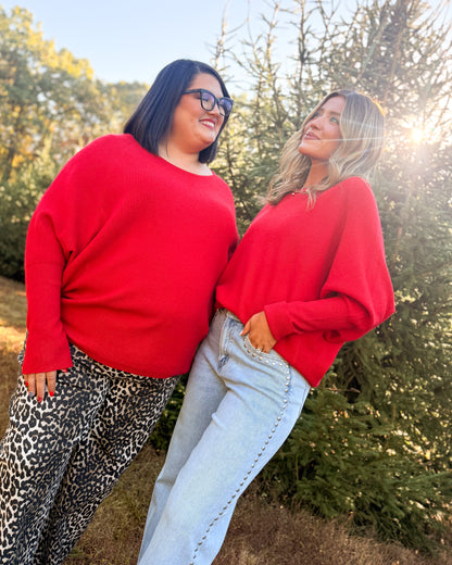 Seasons Of Life Ribbed Batwing Sleeve Sweater