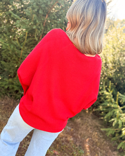 Seasons Of Life Ribbed Batwing Sleeve Sweater