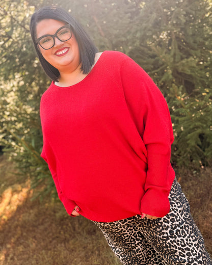 Seasons Of Life Ribbed Batwing Sleeve Sweater
