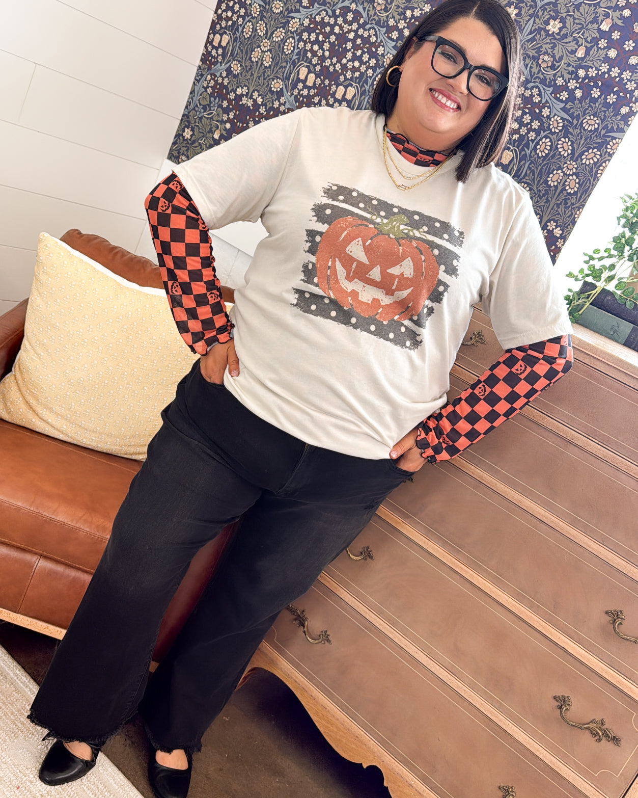 Polka Dot Pumpkin Graphic Tee
