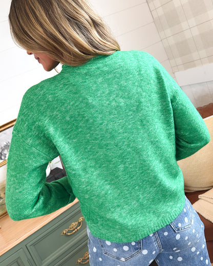 Perfect Day Heathered Knit Henley Sweater