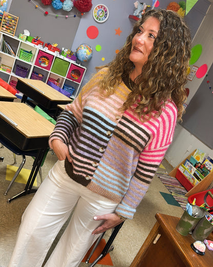 Candy Land Striped Sweater Cardigan