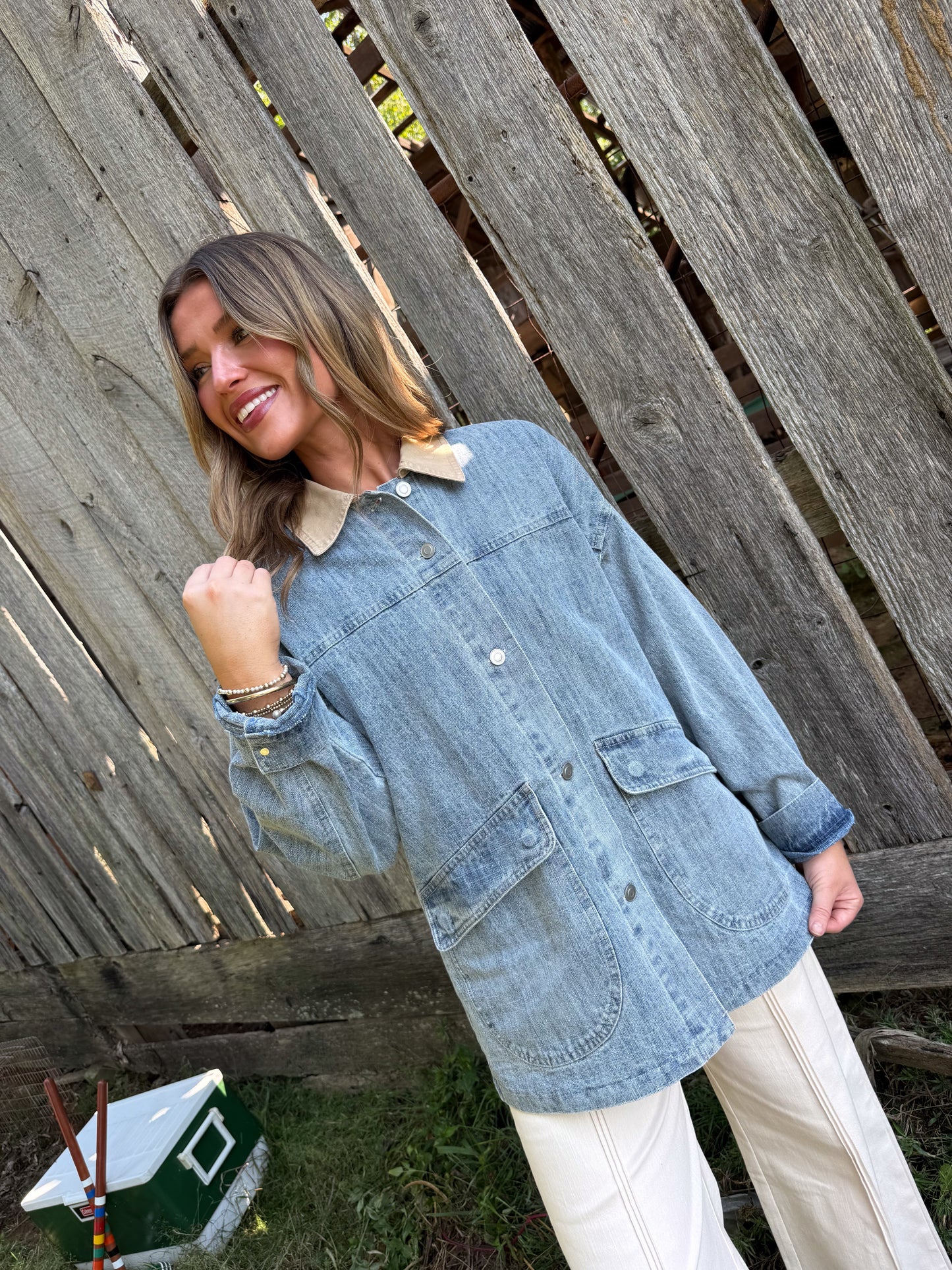 Oakley Contrast Collar Denim Barn Jacket