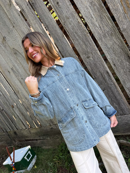 Oakley Contrast Collar Denim Barn Jacket