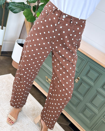 Annabelle Polka Dot Crop Barrel Pants