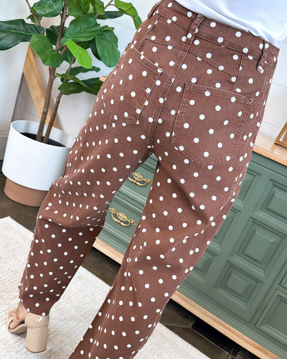 Annabelle Polka Dot Crop Barrel Pants