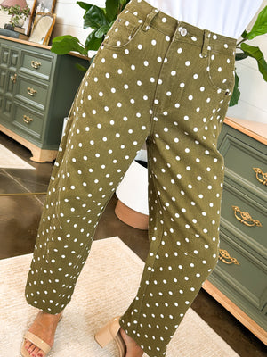 Annabelle Polka Dot Crop Barrel Pants