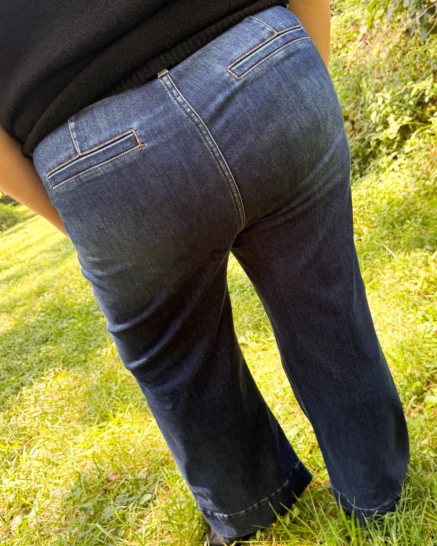 Risen Denim | Angeline High Rise Crop Wide Leg Jeans