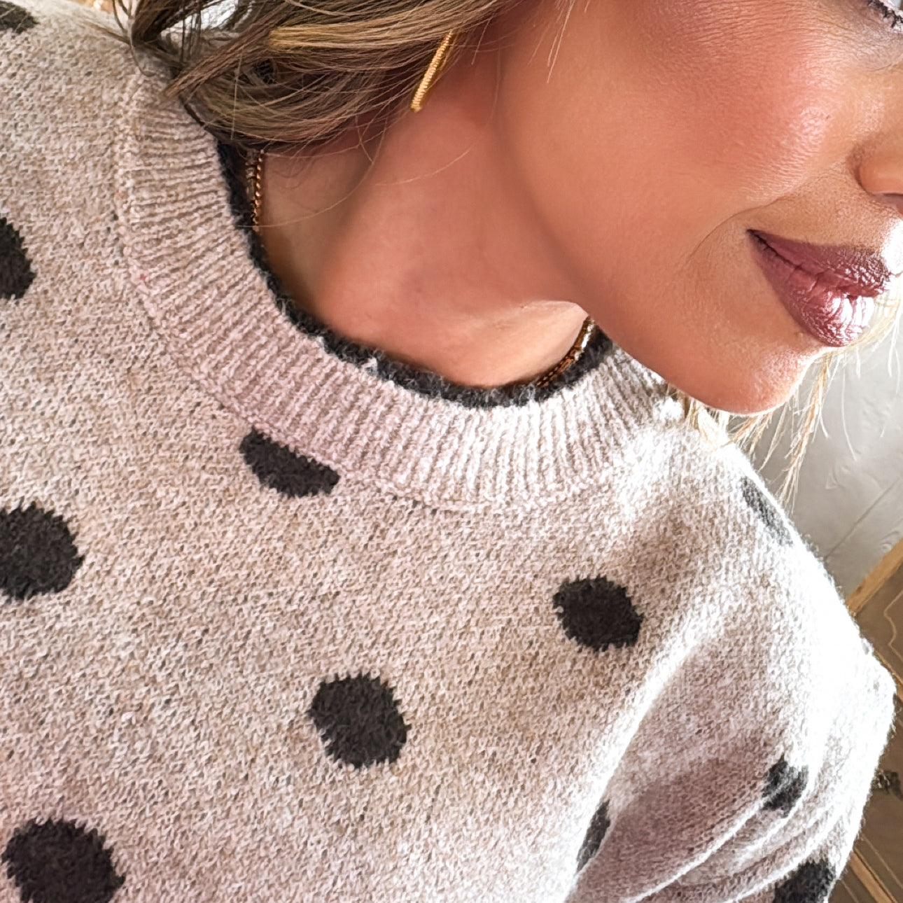 So Delightful Polka Dot Sweater