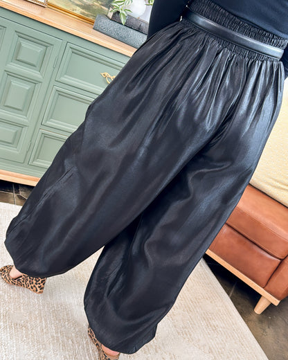 Last Dance Satin Smocked Waist Billow Pants