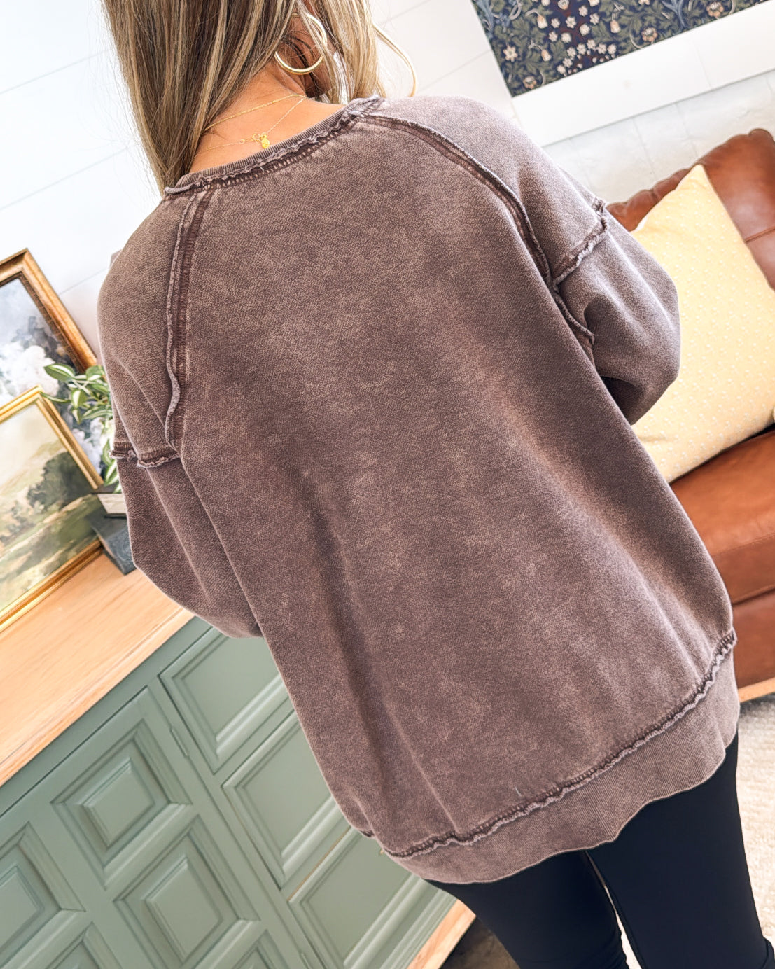 Afterglow Washed Exposed Seam Sweatshirt