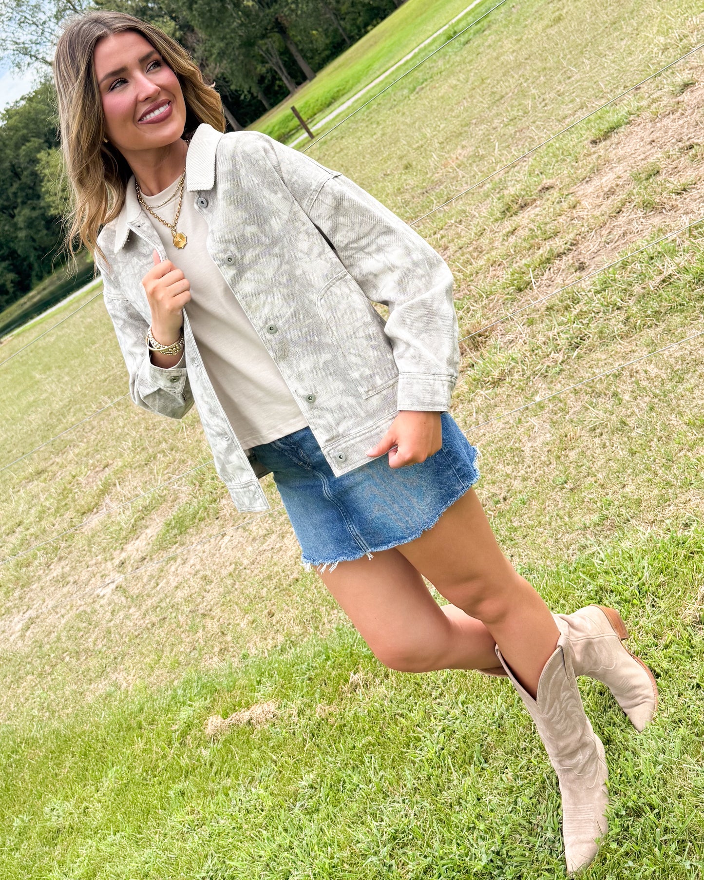 Backroads Camo Contrast Collar Jacket