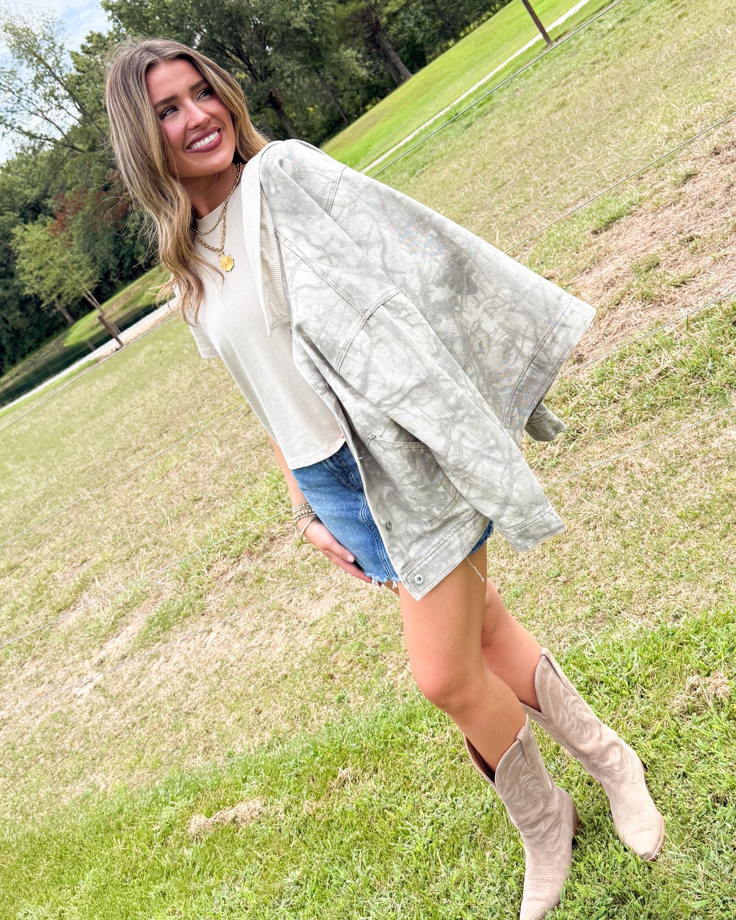 Backroads Camo Contrast Collar Jacket