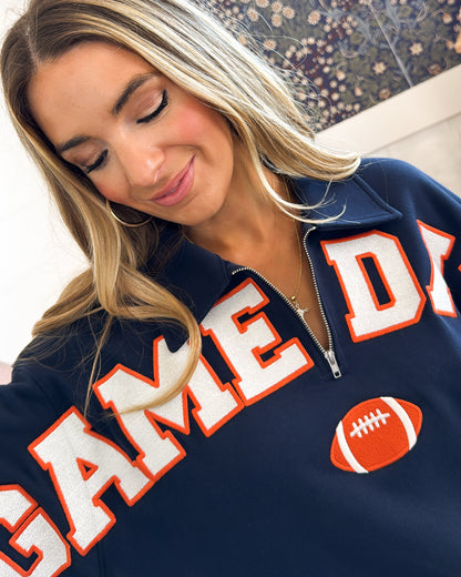 Game Day Quarter Zip Graphic Pullover