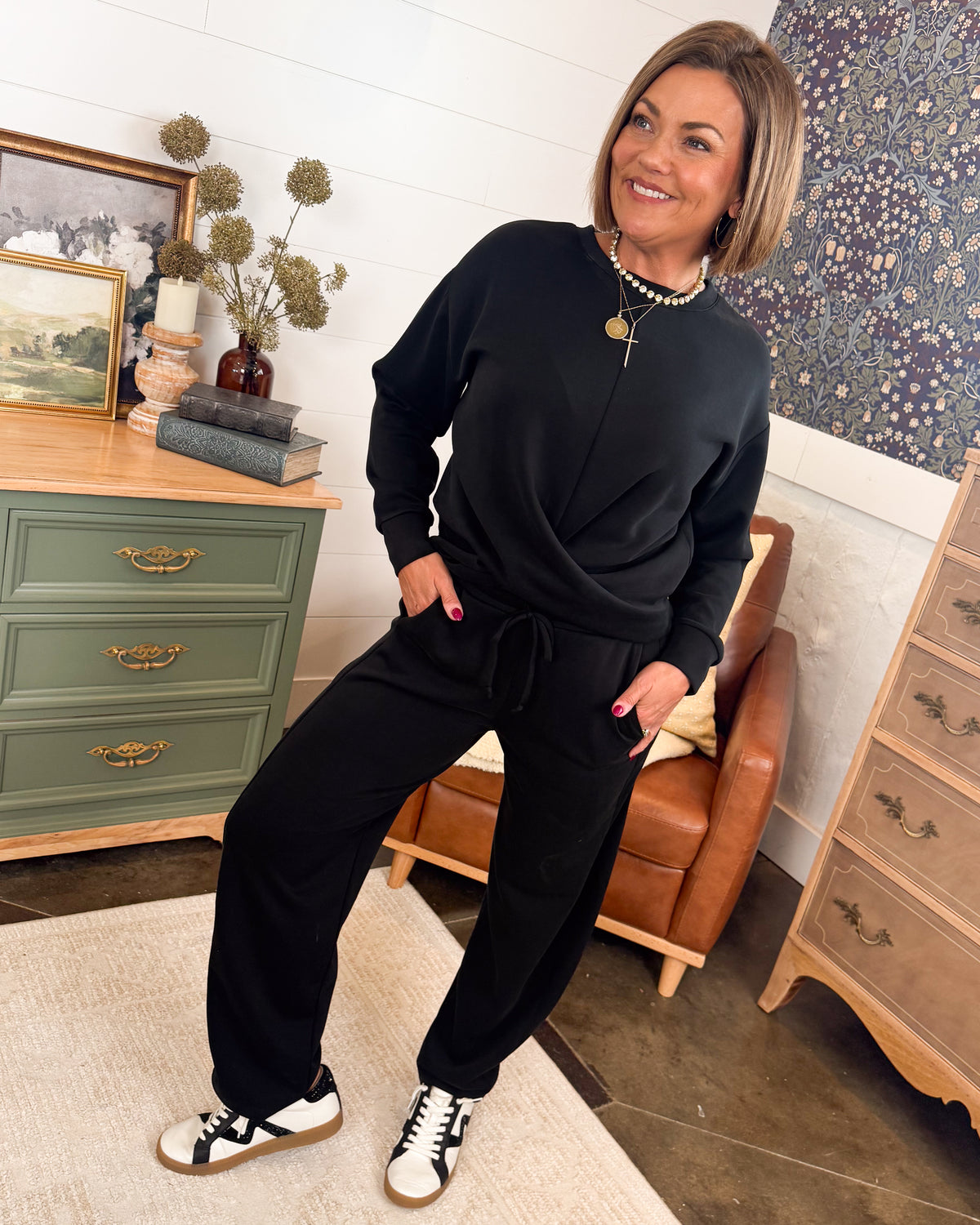 Wrap It Up Surplice Top + Barrel Pants Set
