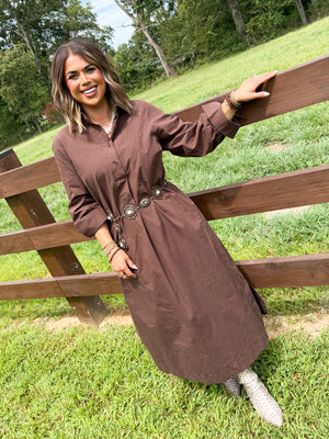 Spill The Tea Ruched Tie Sleeve Midi Dress