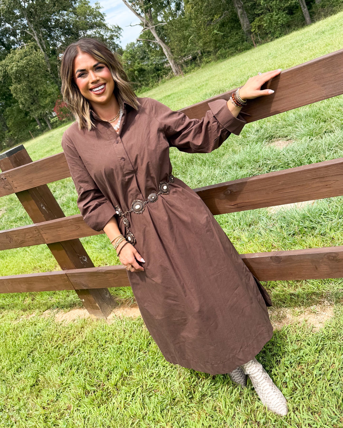 Spill The Tea Ruched Tie Sleeve Midi Dress