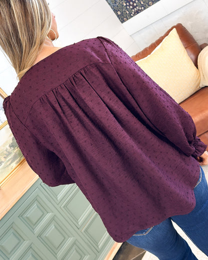 Pretty Little Thing Swiss Dot Peasant Blouse