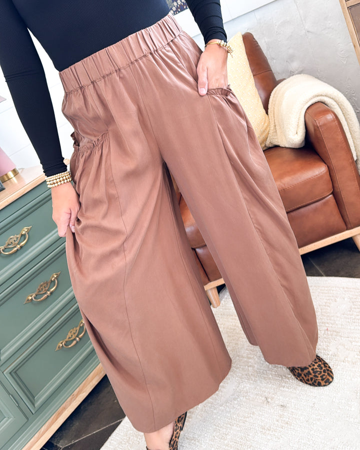 Boho Breeze Ruffle Pocket Palazzo Pants