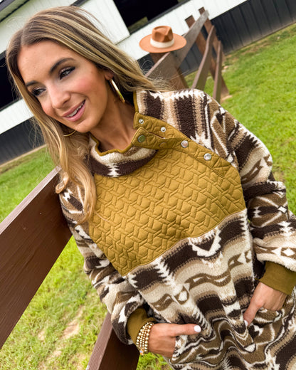 Mesa Sunset Sherpa Snap Neck Pullover